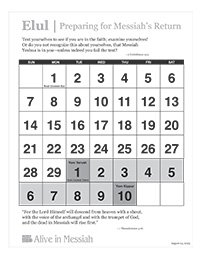 2025 Elul Countdown Chart