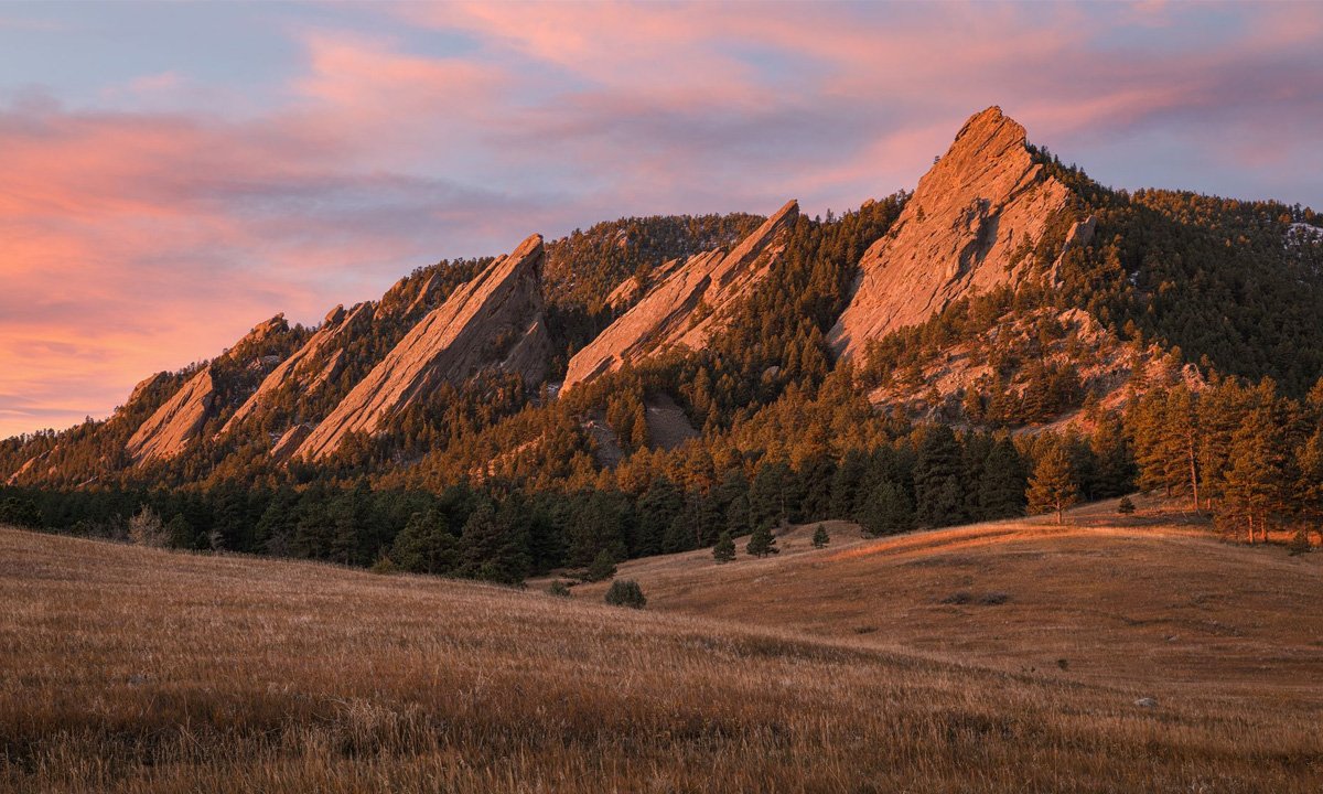 ‘The Flatirons’ rock formations in Boulder, Colorado