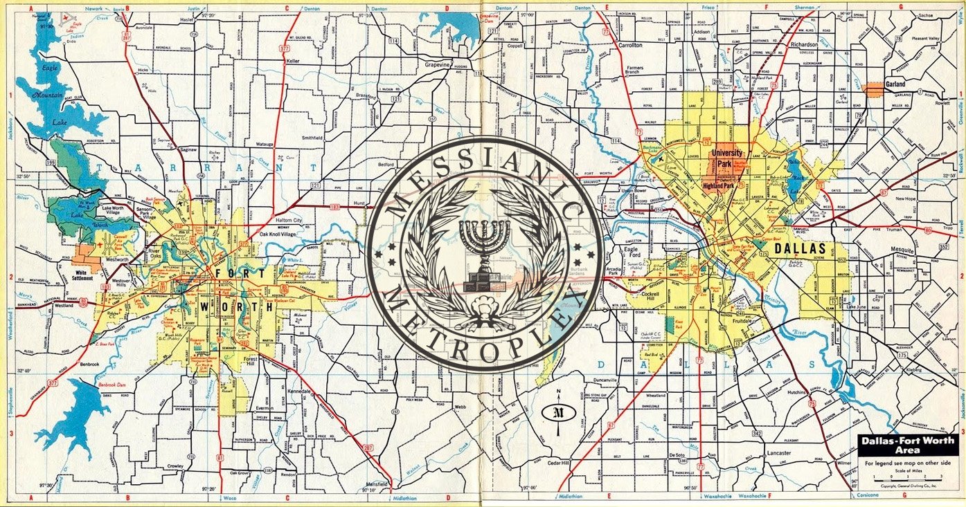 Map of the DFW Metroplex (Circa 1954)